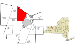Monroe County New York incorporated and unincorporated areas Greece highlighted